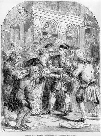 Change Alley During the Frenzy of the South Sea Bubble by English School